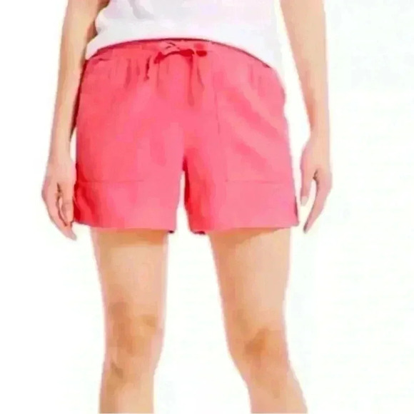 Nautica Bright Pink Linen-Blend Drawstring Soft Board Shorts Size L - Picture 1 of 15